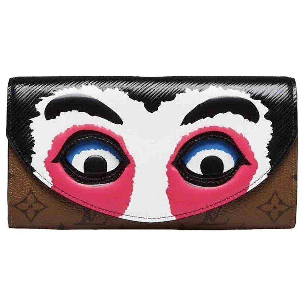 Louis Vuitton Kabuki Wallet Sarah eyes Monogram Japan Pink Long Leather Rare LV